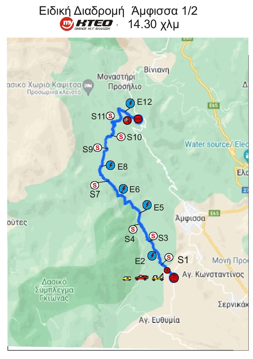 myKTEO Φθινοπωρινό Ράλλυ 2025 Map Άμφισσα